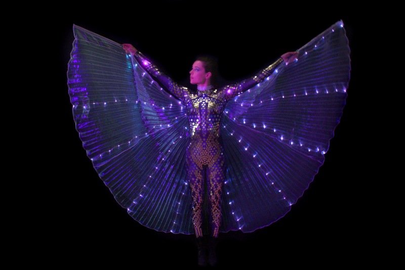 Inge Evers met verlichte vleugels.